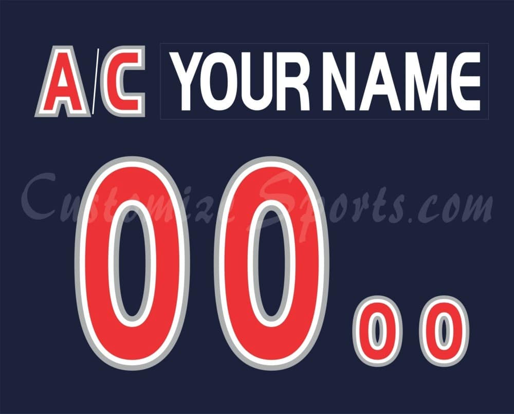 All Star Customized Number Kit for 2000-2001 North America Navy Jersey