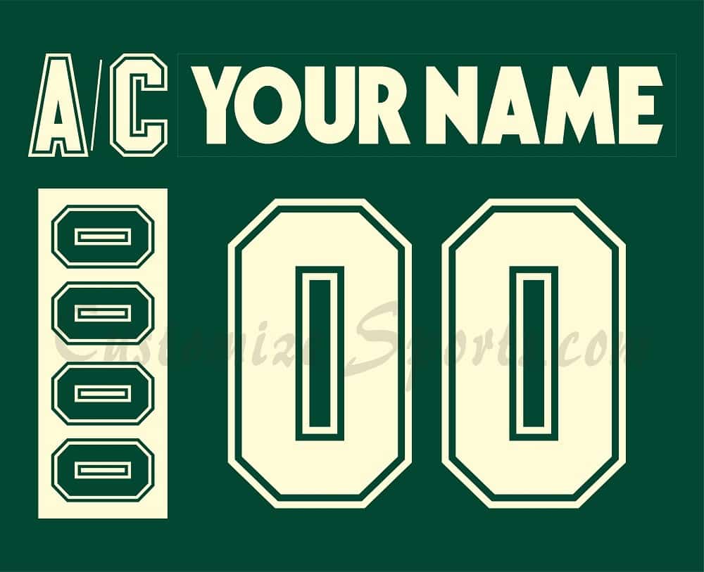 All Star Customized Number Kit for 2004 Western Conference Green Jersey