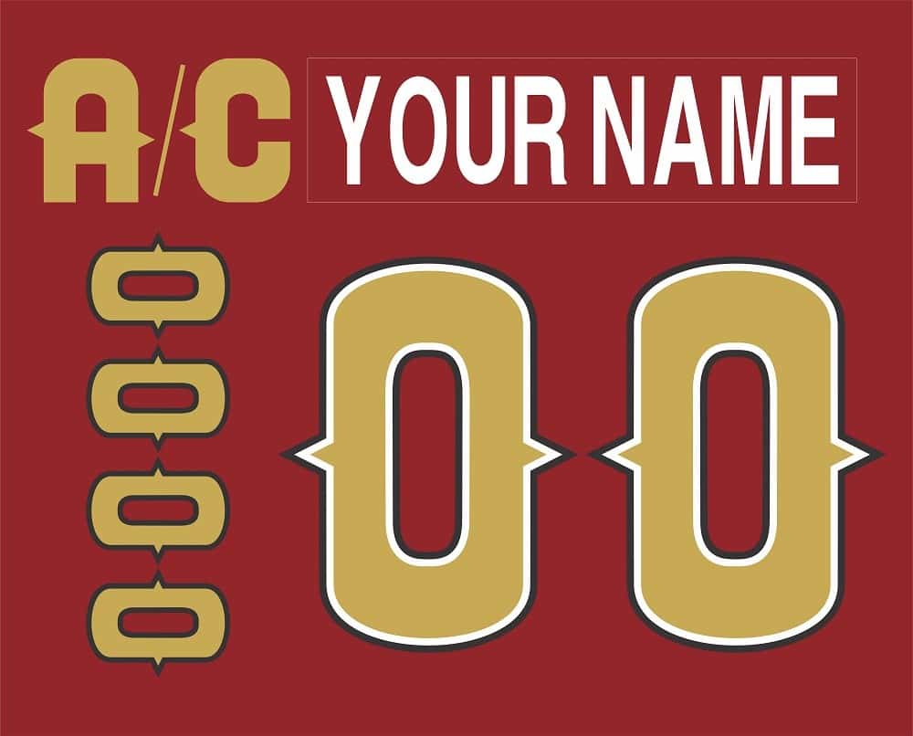 Kansas City Outlaws Customized Number Kit for 2004-2005 Red Jersey