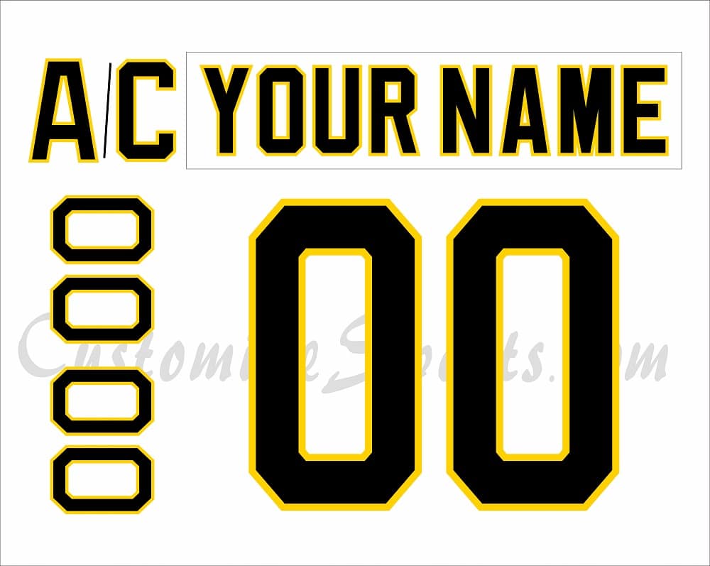 Boston Bruins Customized Number Kit for 1981-1995 Home Jersey