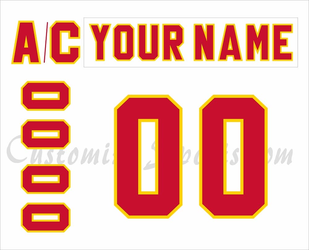 Calgary Flames Customized Number Kit For 1980-1994 Home Jersey