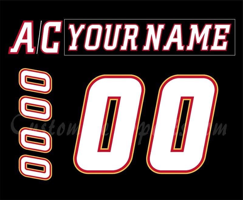 Calgary Flames Customized Number Kit For 1998-2000 3rd Jersey