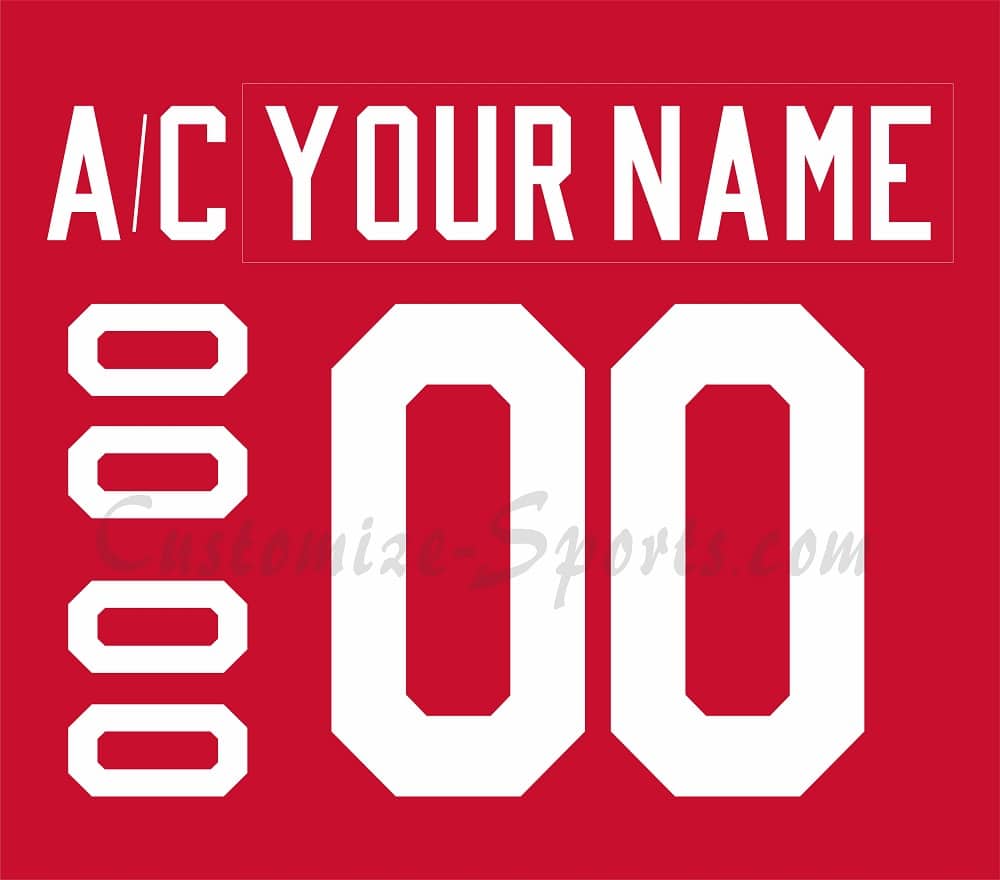 Detroit Red Wings Customized Number Kit For 1981-1982 Away Jersey
