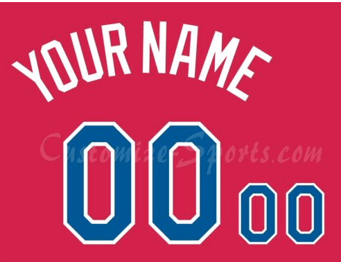 Baseball Dominican Republic Number Kit for 2017 Red Jersey