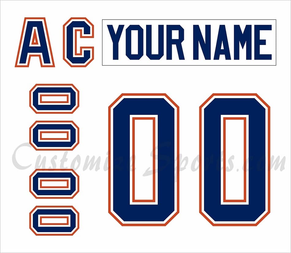 Edmonton Oilers Customized Number Kit For 2011-2017 Away Jersey