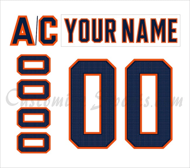 Edmonton Oilers Customized Number Kit For 2017-2022 Away Jersey