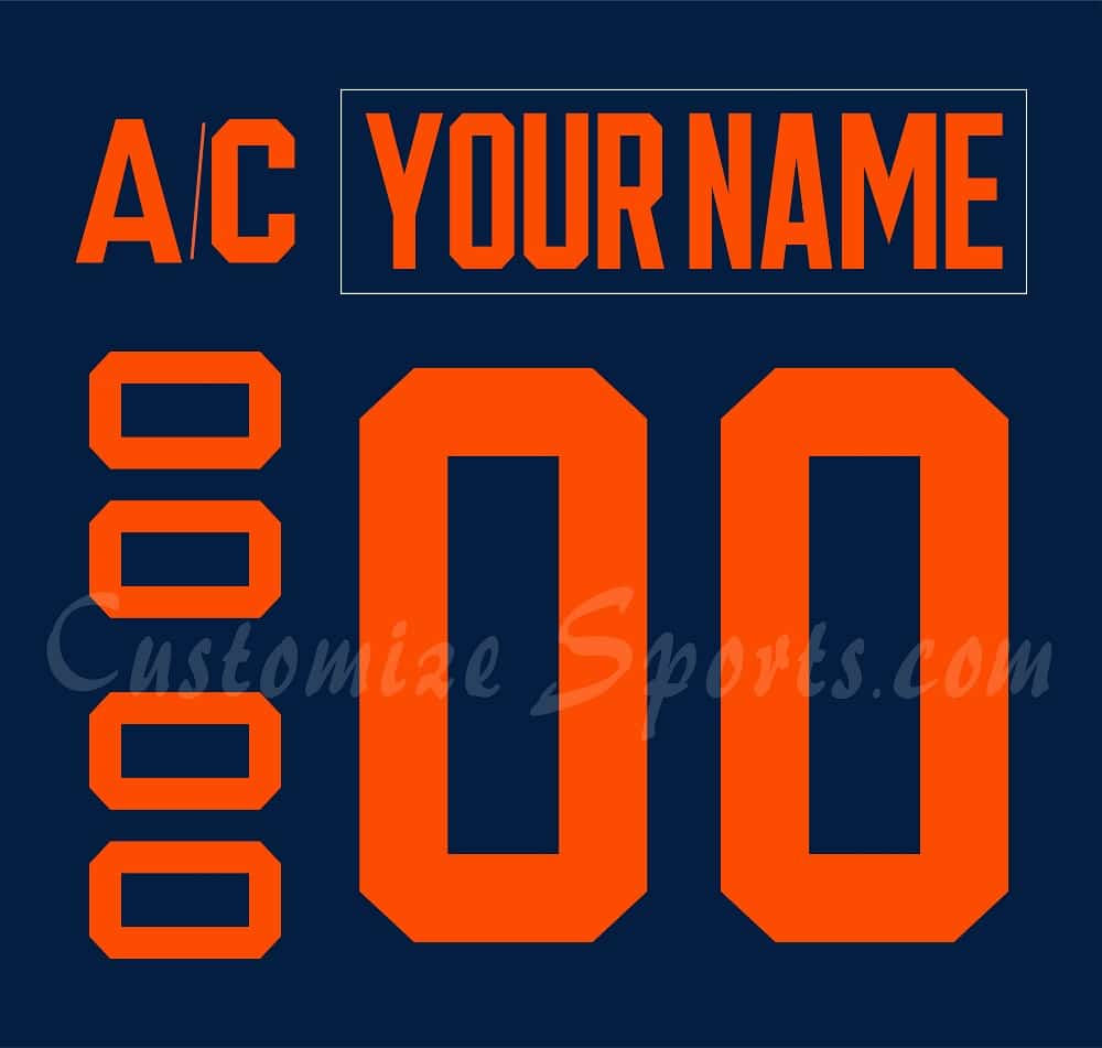 Edmonton Oilers Customized Number Kit For 2019-2025 3rd Jersey