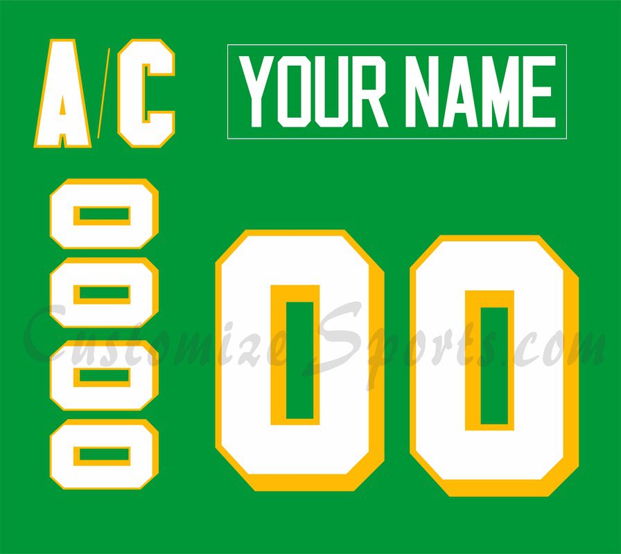 Minnesota North Stars Customized Number Kit For 1988-1991 Away Jersey