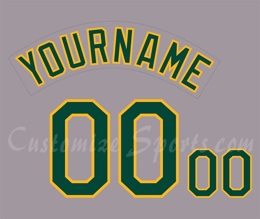 Baseball Oakland Athletics Customized Number Kit for 1993-2009 Road Jersey