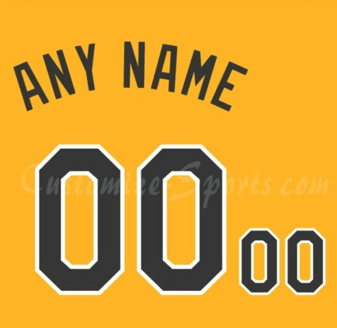 Baseball Pittsburgh Pirates Cooperstown Yellow Jersey Customized Number Kit