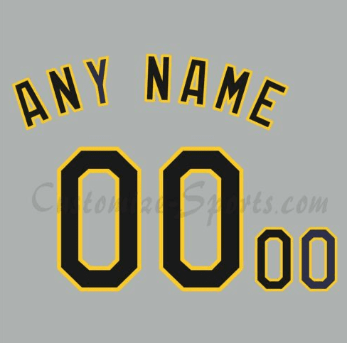 Baseball Pittsburgh Pirates Customized Number Kit for 1990's Gray Jersey