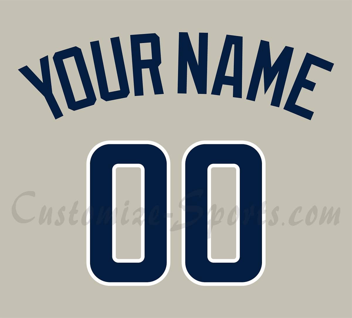 Baseball San Diego Padres Customized Number Kit for 2011 Road Jersey