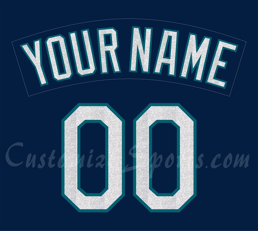 Baseball Seattle Mariners Customized Number Kit for 1997-1999 Navy Alternate Jersey