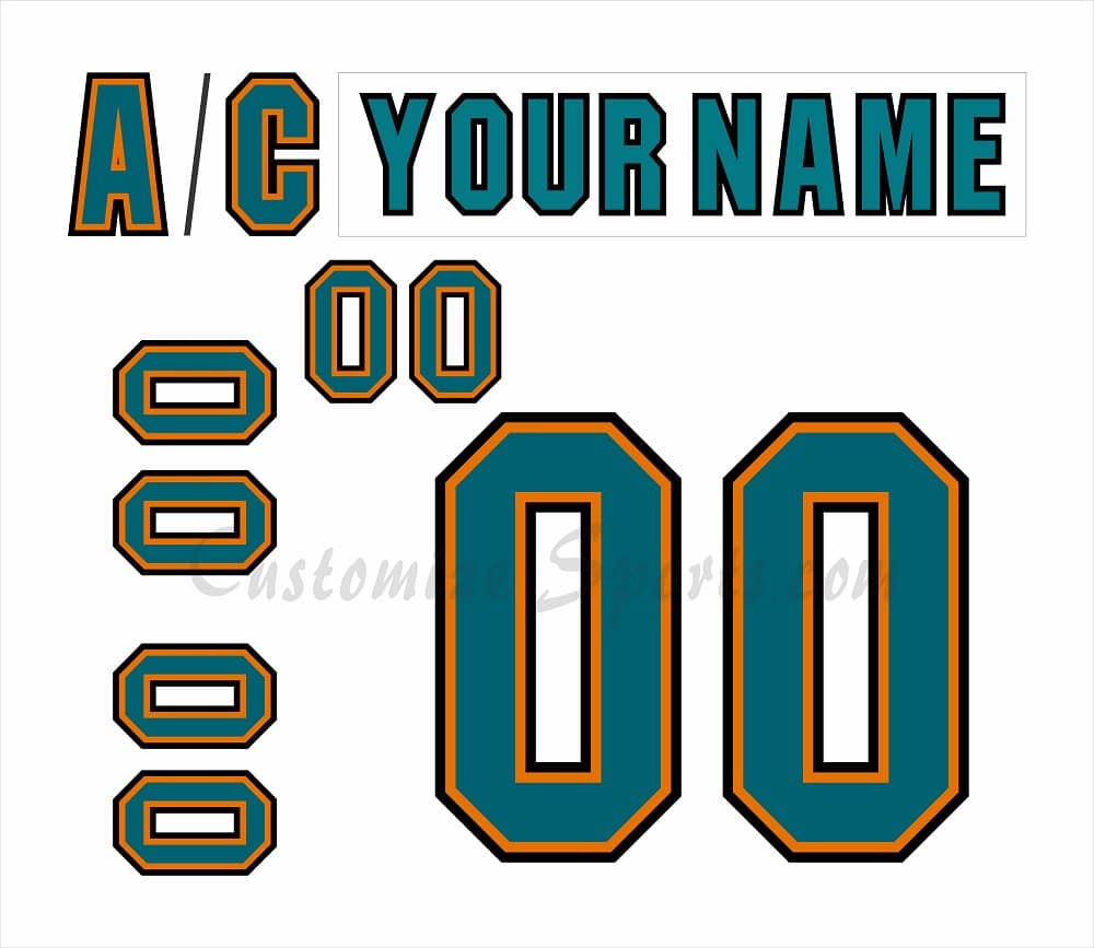 San Jose Sharks Customized Number Kit For 2007-2013 Away Jersey