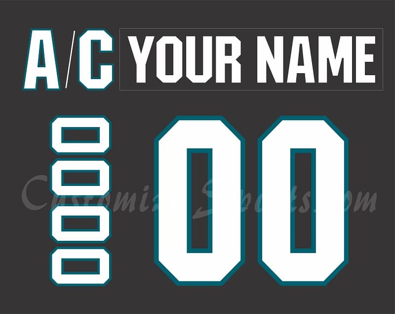 San Jose Sharks Customized Number Kit For 2015-2017 3rd Jersey