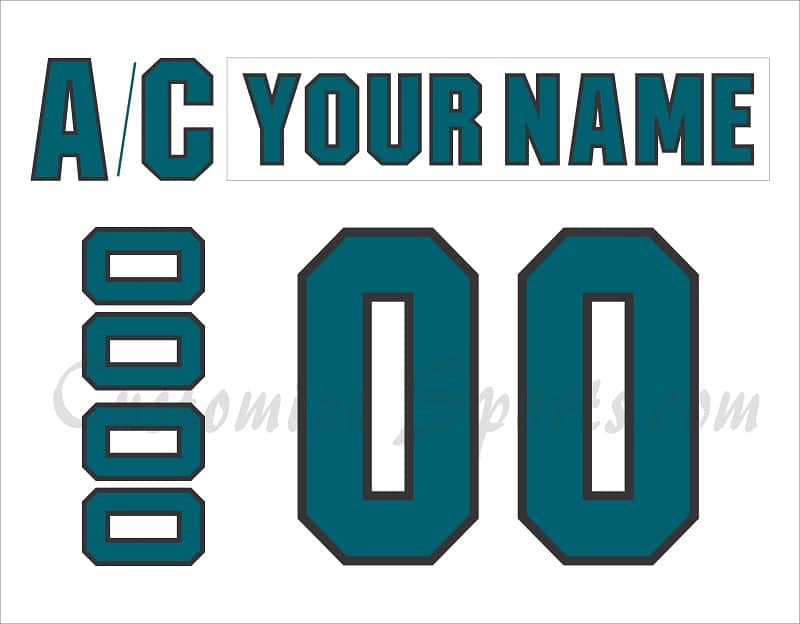 San Jose Sharks Customized Number Kit For 2015-2017 Away Jersey