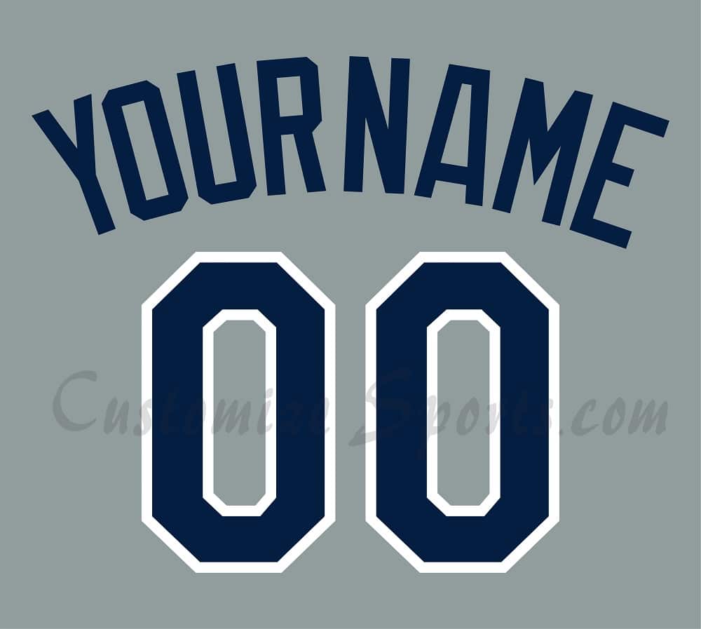 Baseball Tampa Bay Rays Customized Number Kit for 2019-2022 Road Jersey