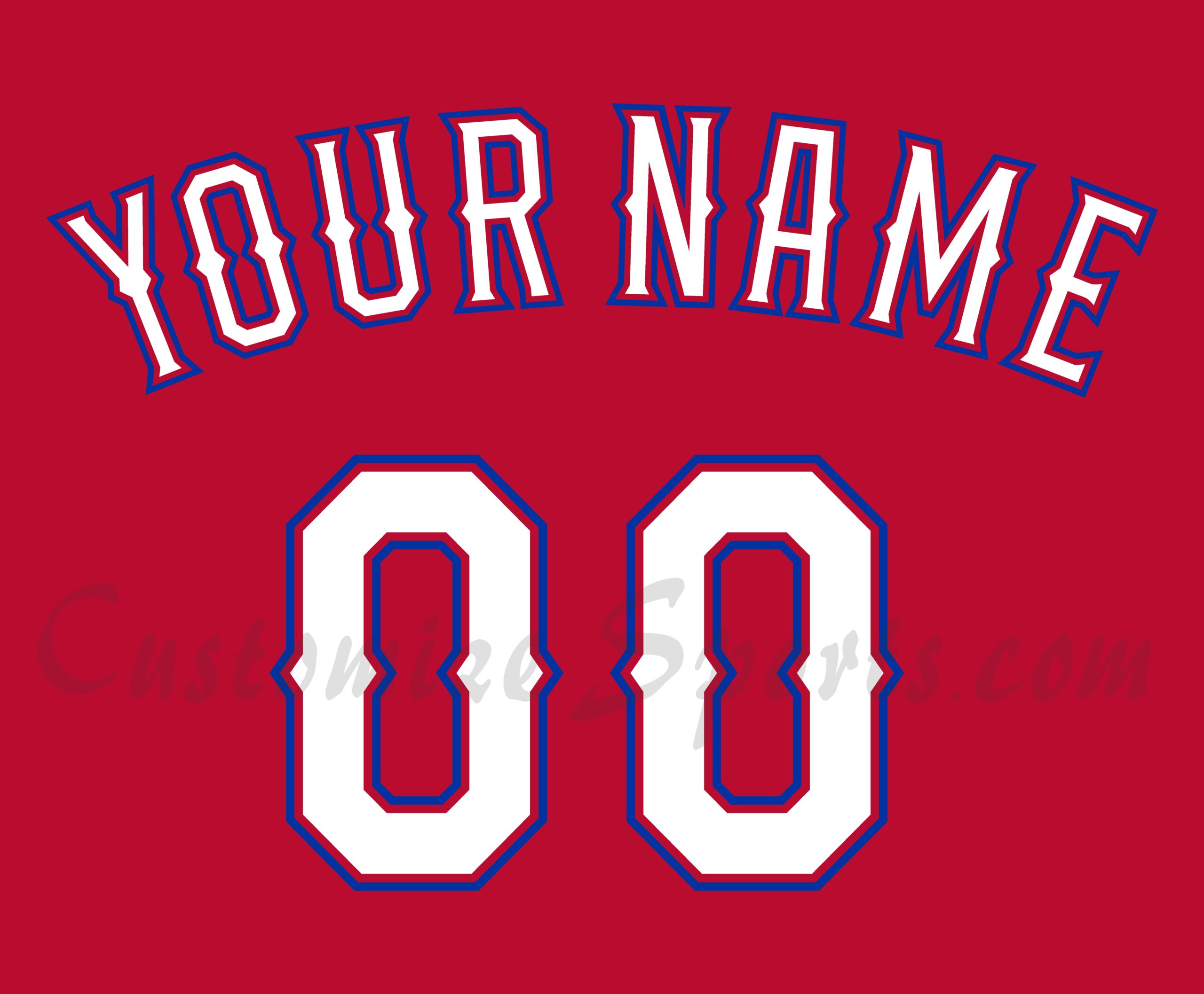 Baseball Texas Rangers Customized Number Kit For 2014-2015 Alternate Red Jersey