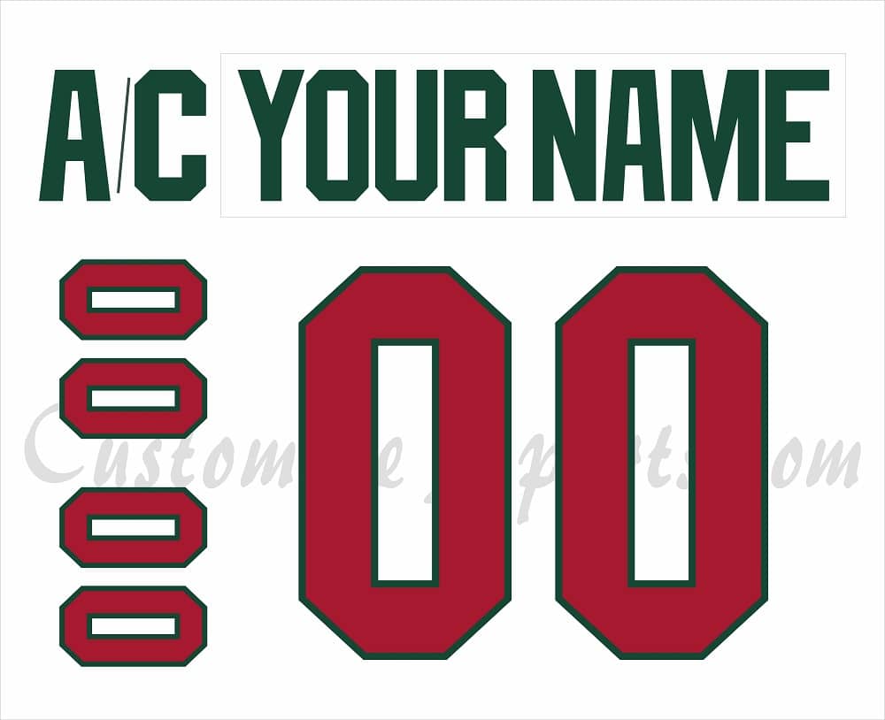 Minnesota Wild Customized Number Kit For 2013-2017 Away Jersey
