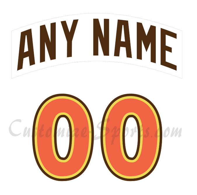 Baseball San Diego Padres 1984 white Customized Number Kit