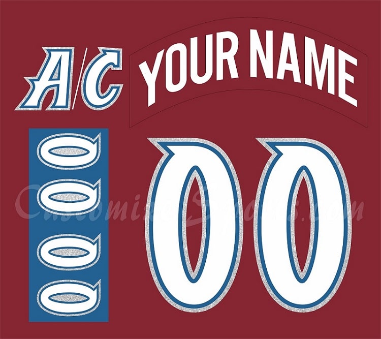 Colorado Avalanche Customized Number Kit For 1997-1999 Away Jersey