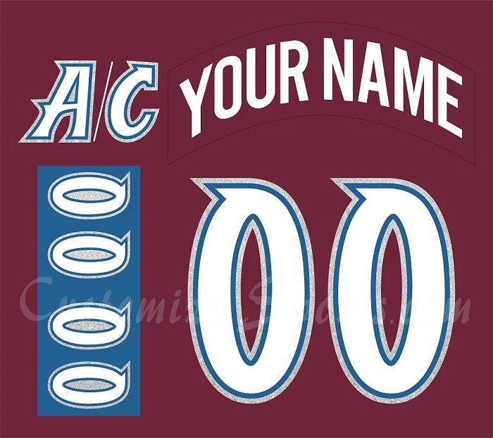 Colorado Avalanche Customized Number Kit For 1999-2007 Away Jersey