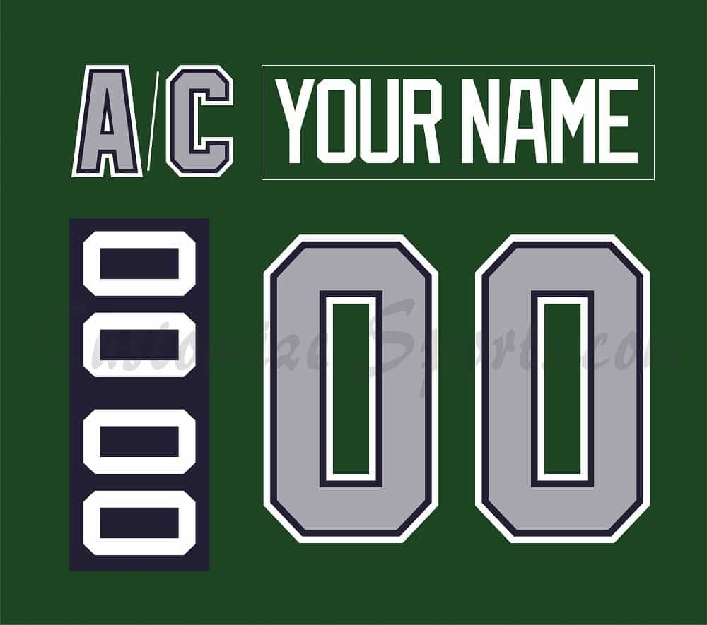 Houston Aeros Customized Number Kit for 1994-2000 Green Jersey