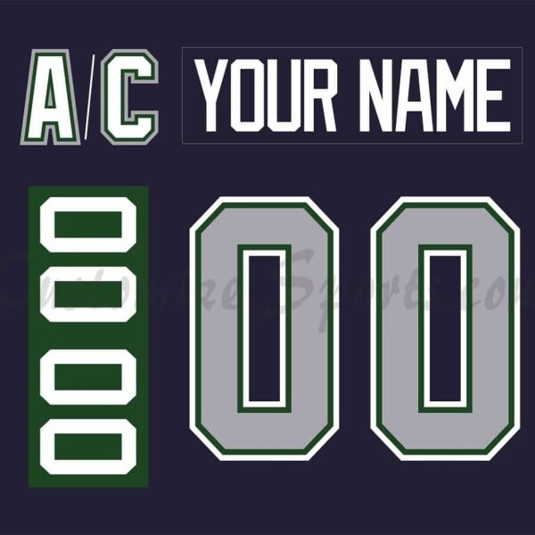 Houston Aeros Customized Number Kit for 1994-2000 Navy Jersey