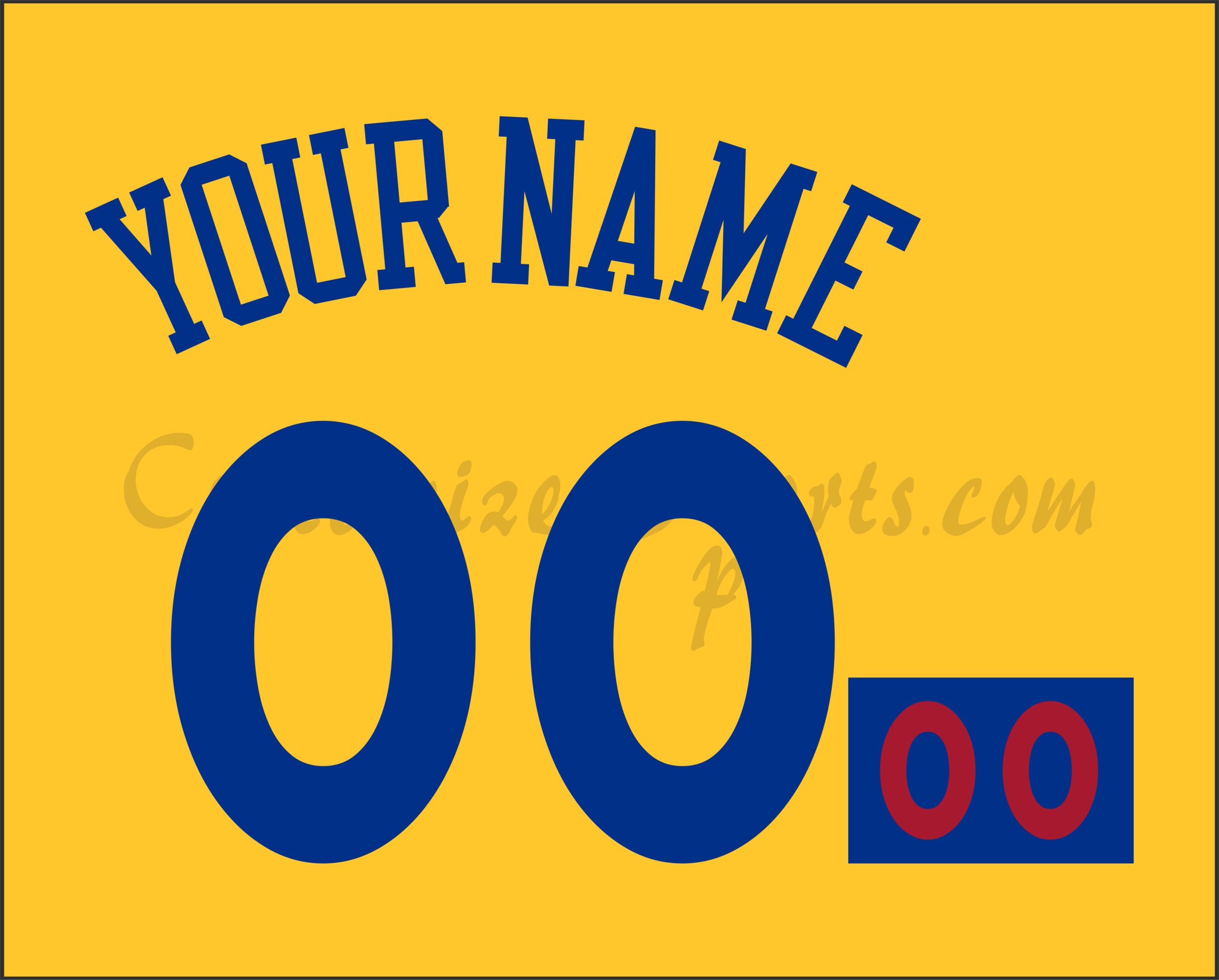 Golden State Warriors Customized Number Kit for 2017-2018 City Edition Jersey