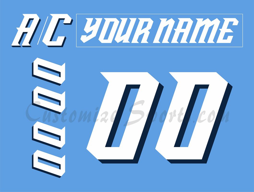 Toledo Walleye Customized Number Kit for 2009-Present Away Blue Jersey