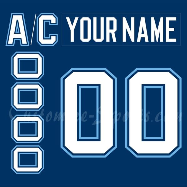 NCAA University of Maine Customized Number Kit For 1994-1996 Navy Hockey Jersey