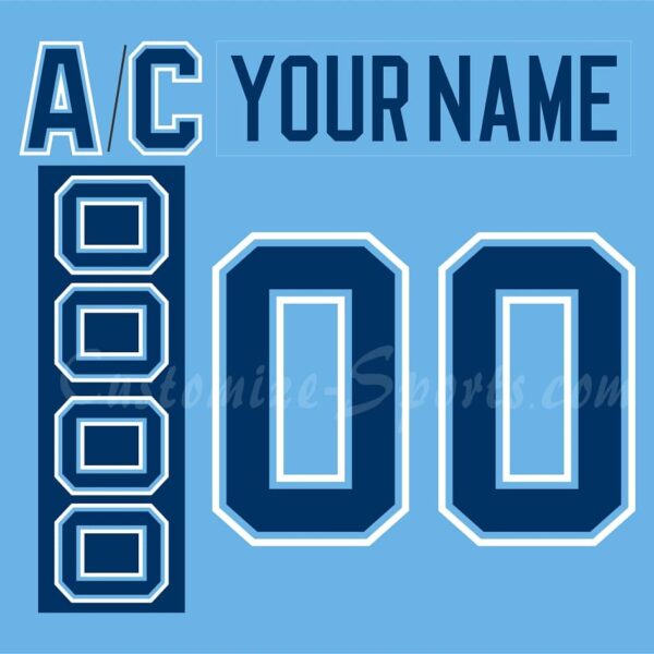 NCAA University of Maine Customized Number Kit For 2007-2008 3rd Blue Hockey Jersey