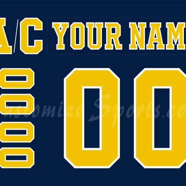 NCAA University of Michigan Customized Number Kit for 2018-2020 Away Hockey Jersey