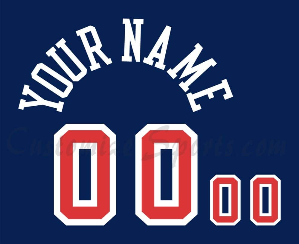 IIHF Team USA Customized Number Kit for 2003 Basketball Blue Jersey