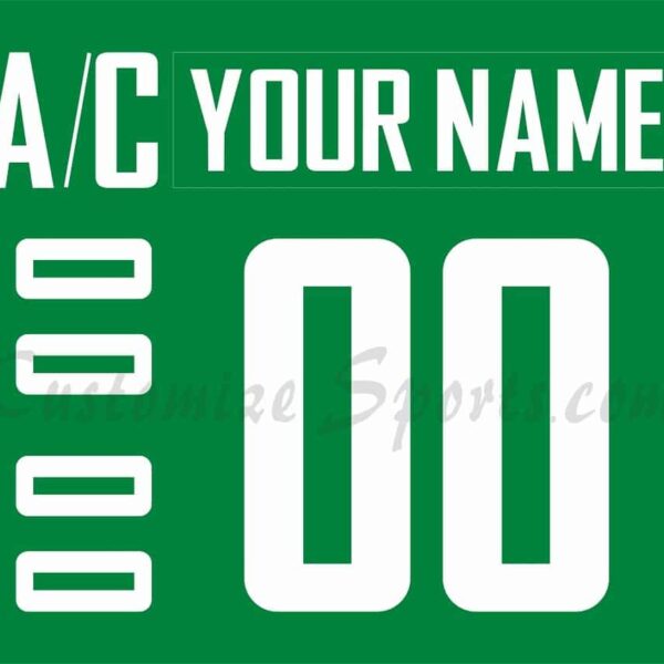 Utica Comets Customized Number Kit for 2013-2018 3rd Green Jersey