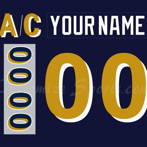 Long Beach Ice Dogs Customized Number Kit for 2000-2003 Navy Jersey