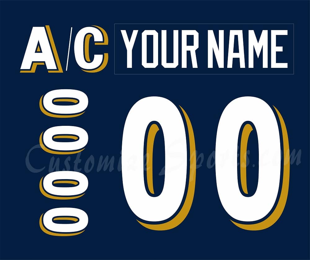 Long Beach Ice Dogs Customized Number Kit for 2003-2007 Navy Jersey