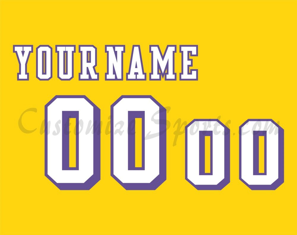 Los Angeles Lakers Customized Number Kit for 1961 Yellow Jersey