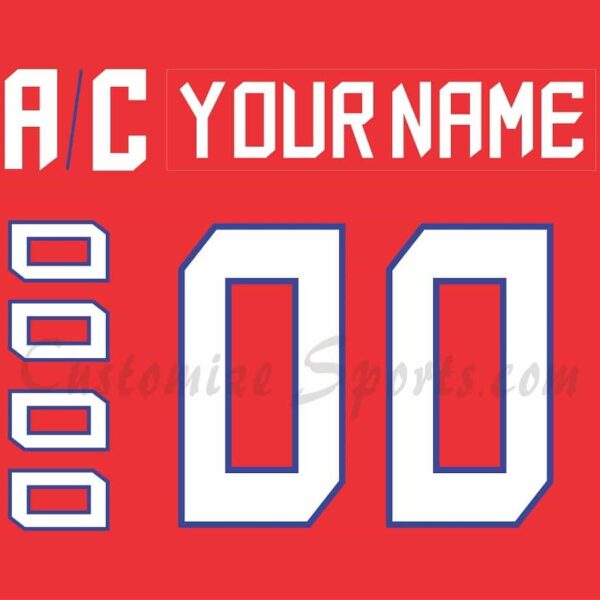IIHF Team Norway Customized Number Kit for 2018 Red Hockey Jersey