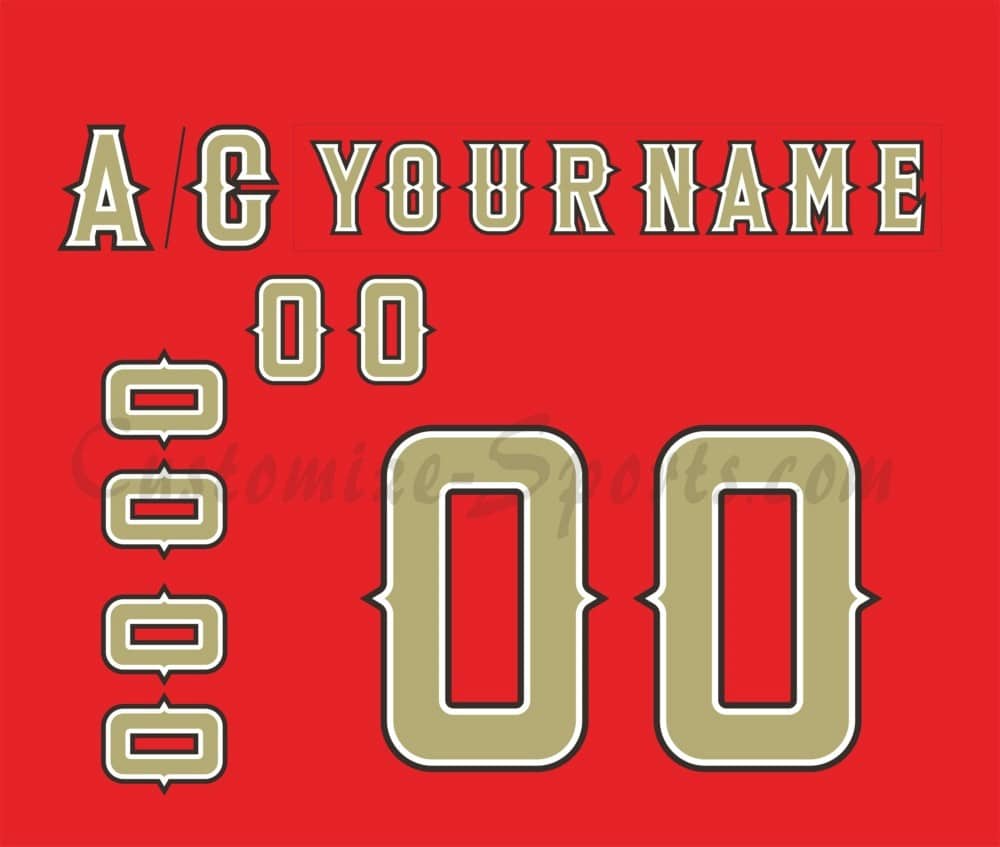 Anaheim Ducks Customized Number Kit for 2019 La Angels Night Jersey