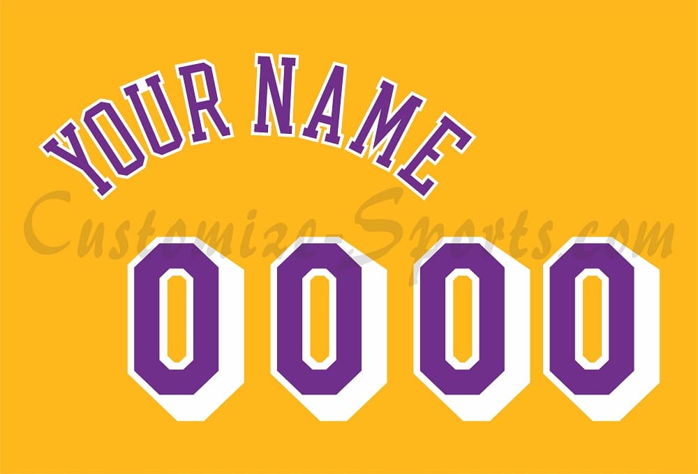 Los Angeles Lakers Customized Number Kit for 1997-1999 Home Jersey