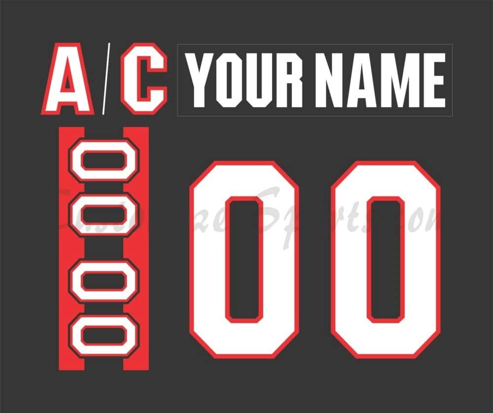 Ottawa Senators Customized Number Kit For 2021-2025 Home Jersey