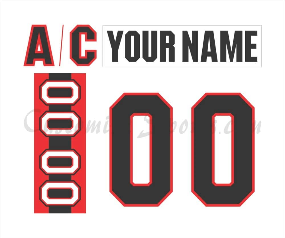 Ottawa Senators Customized Number Kit For 2021-2025 Away Jersey