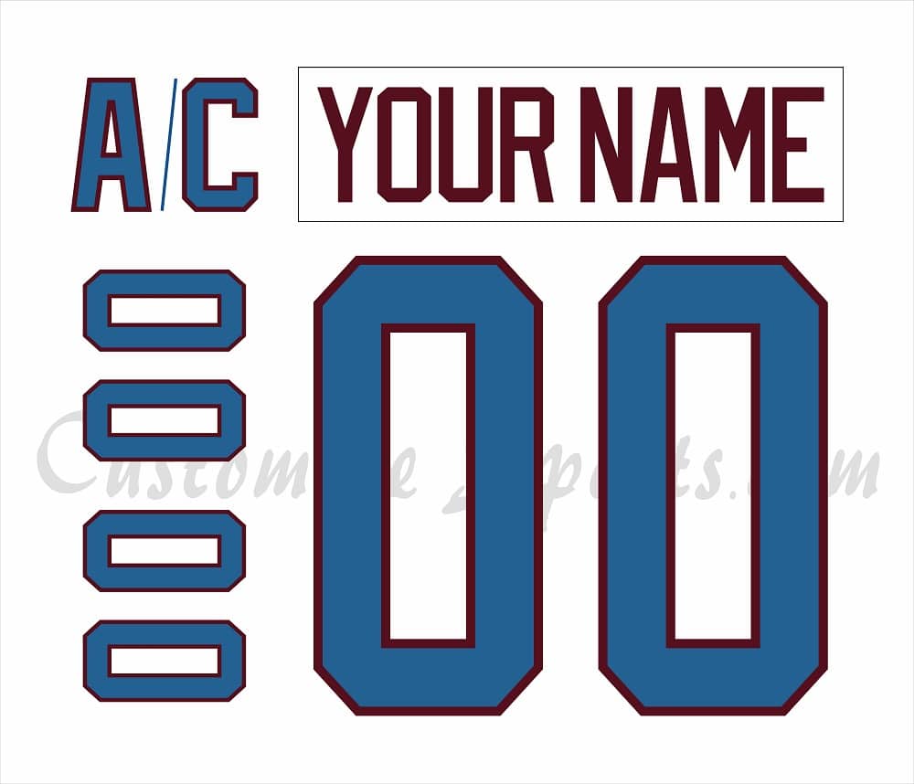 Colorado Avalanche Customized Number Kit For 2021 Reverse Retro Jersey