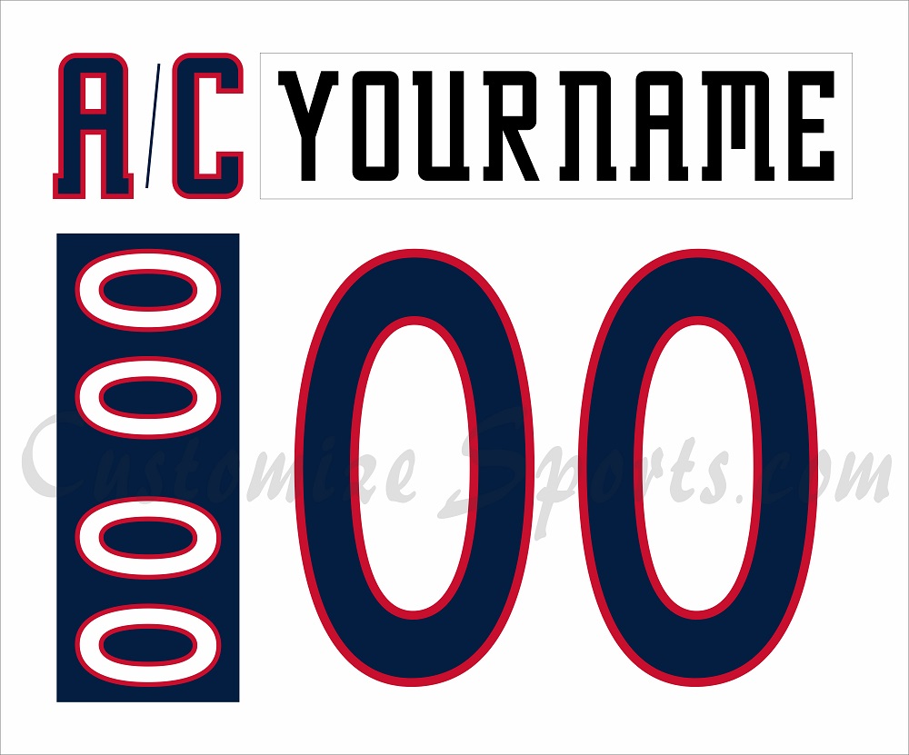 Columbus Blue Jackets Customized Number Kit For 2007-2017 Away Jersey