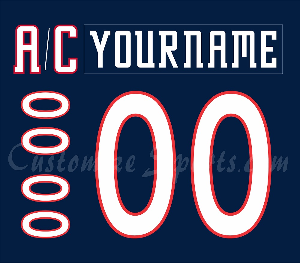 Columbus Blue Jackets Customized Number Kit For 2007-2017 Home Jersey