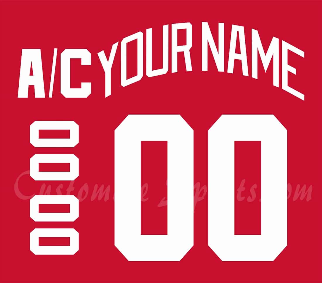 Detroit Red Wings Customized Number Kit For 1983-1997 Away Jersey