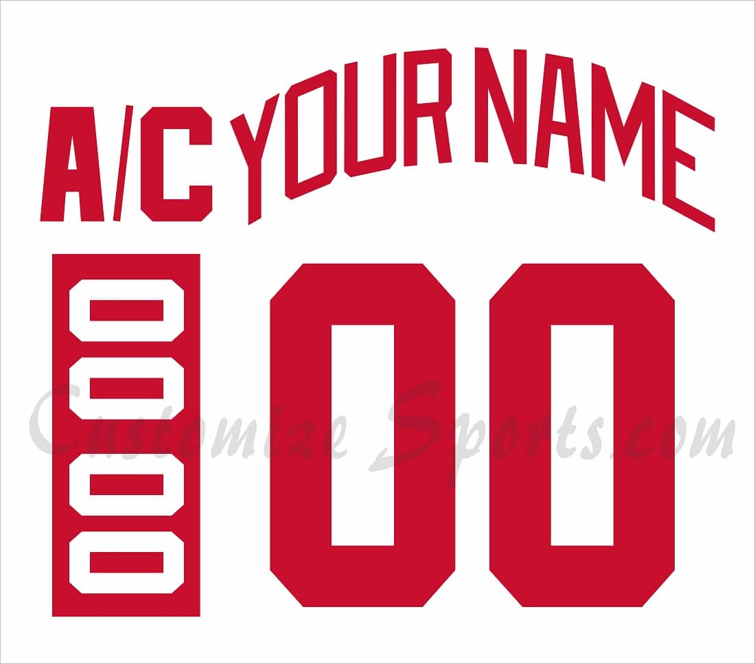 Detroit Red Wings Customized Number Kit For 1983-1997 Home Jersey