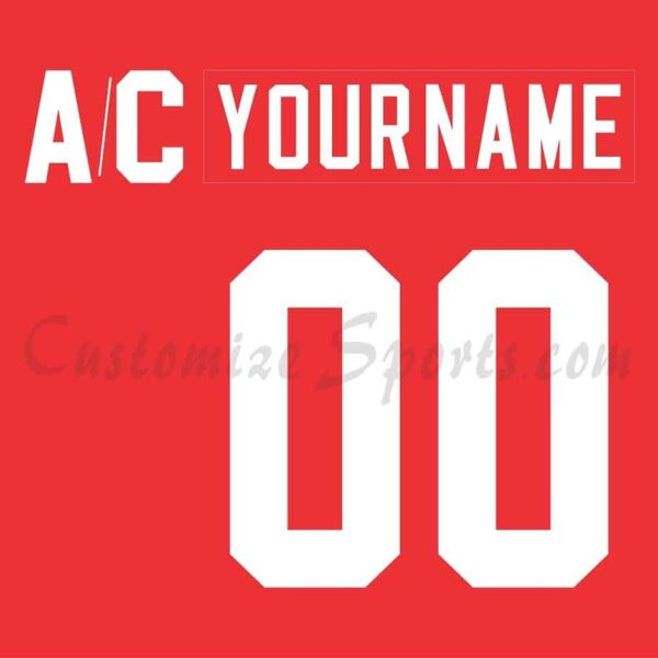 IIHF Team Canada Customized Number Kit for 1987 Red Hockey Jersey