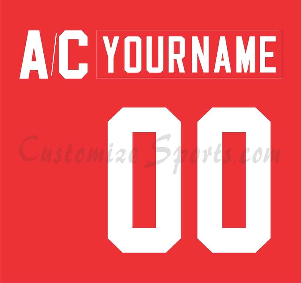 IIHF Team Canada Customized Number Kit for 1987 Red Hockey Jersey